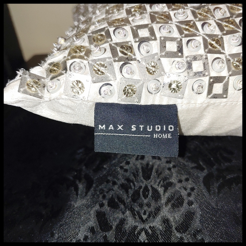 Max Studio Silver Sequined Accent Pillow - Picture 6 of 10